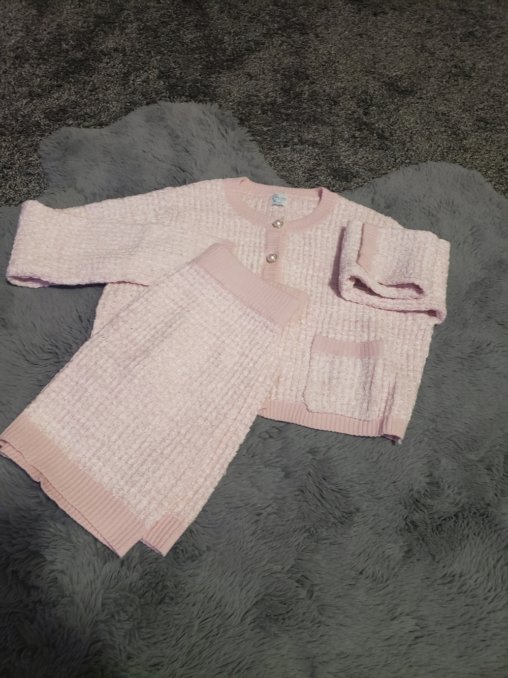 Soft Pink Women's Knitted Set - Cozy Knit Two-Piece